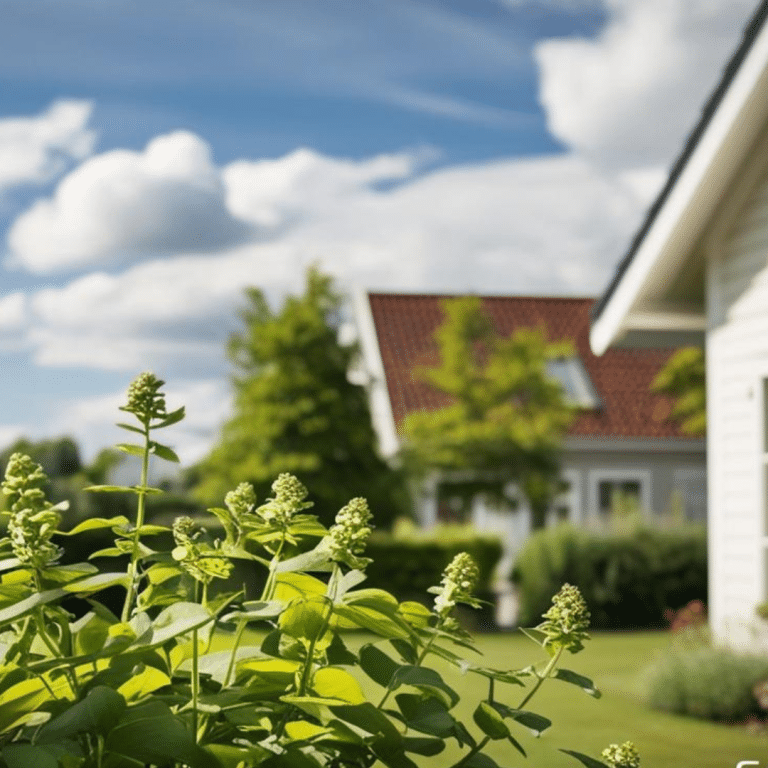 Velholdt hus og have på en sommerdag